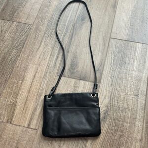 Margot Black Leather Crossbody Bag